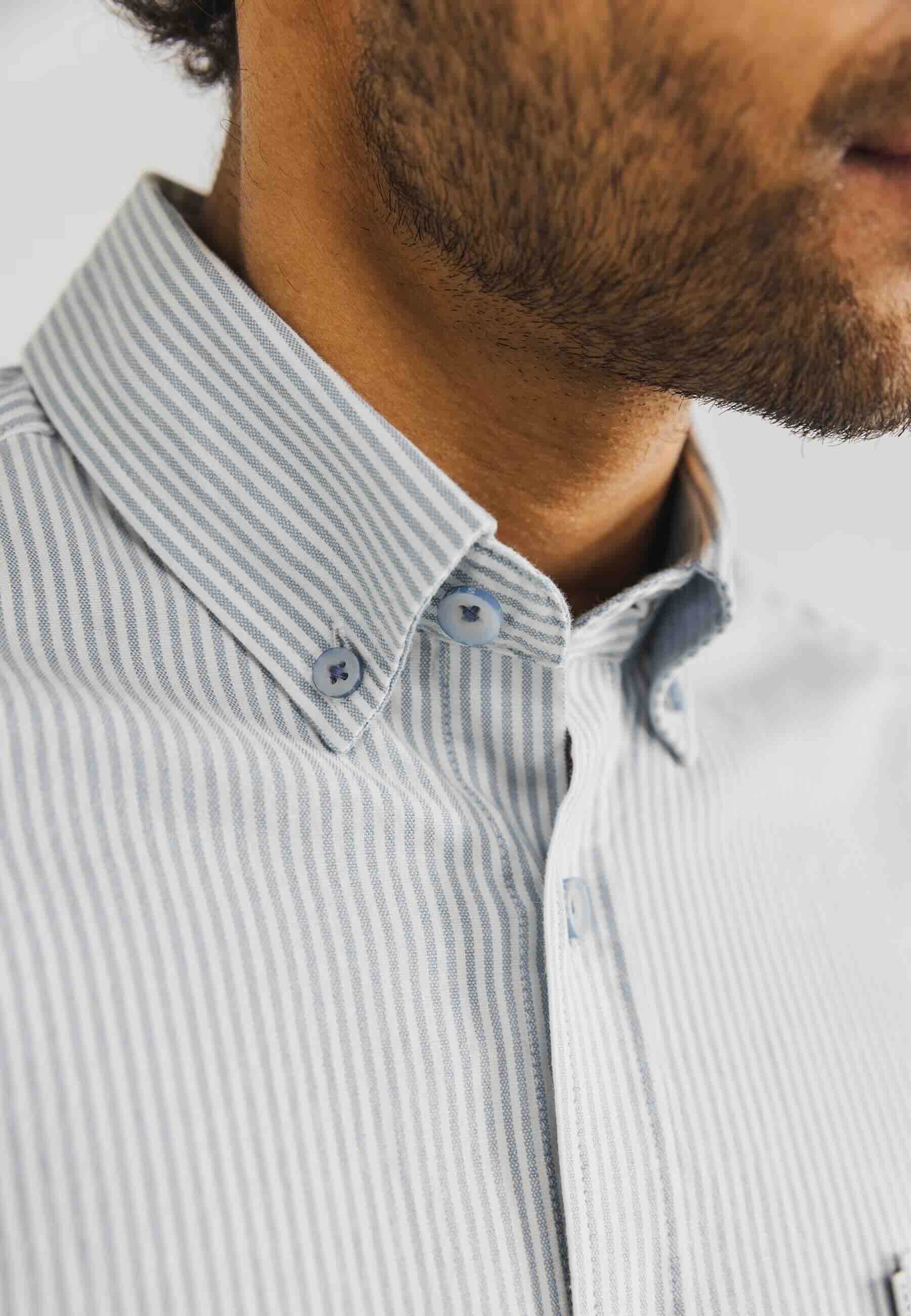Overhemd gestreept - blauw wit