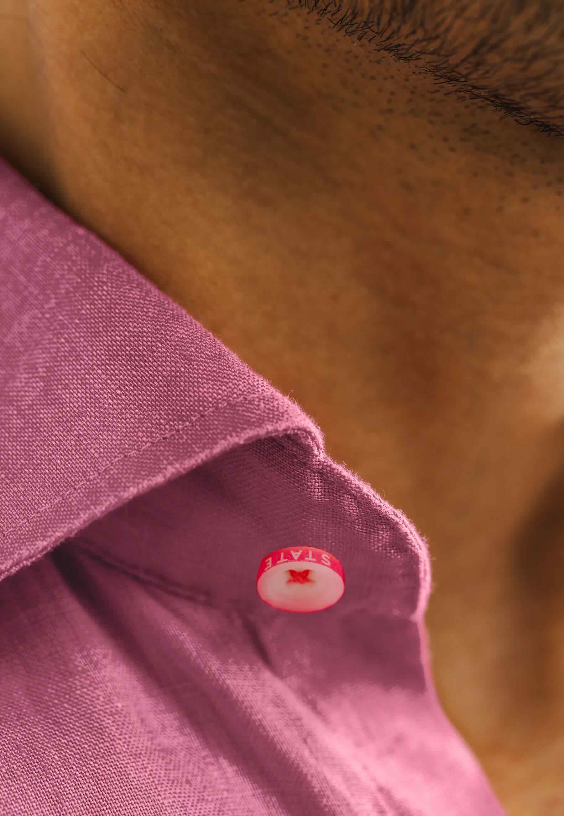 Overhemd van hoogwaardig linnen - flamingo roze