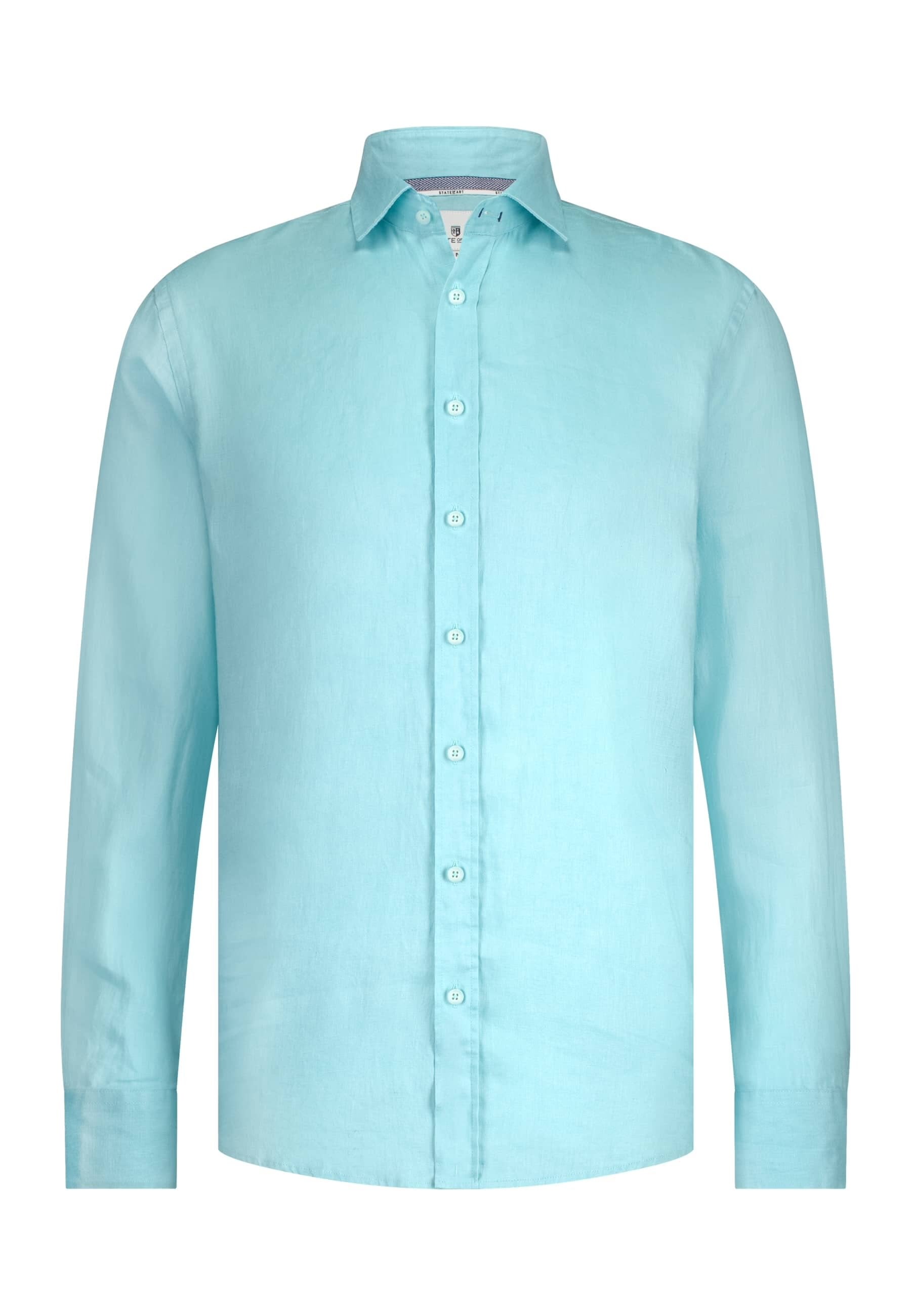 Overhemd van hoogwaardig linnen - mintblauw