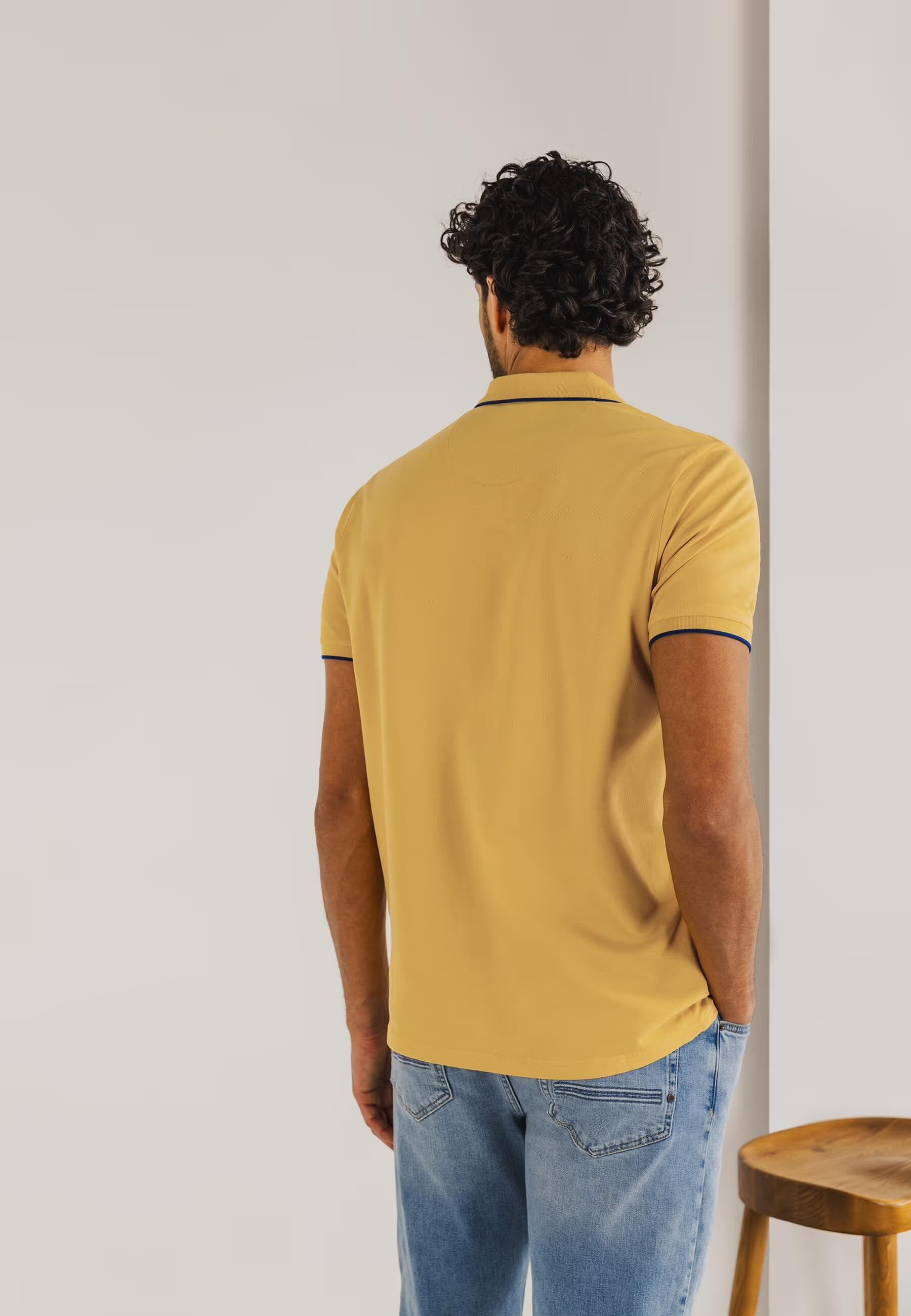 Polo piqué uni - geel