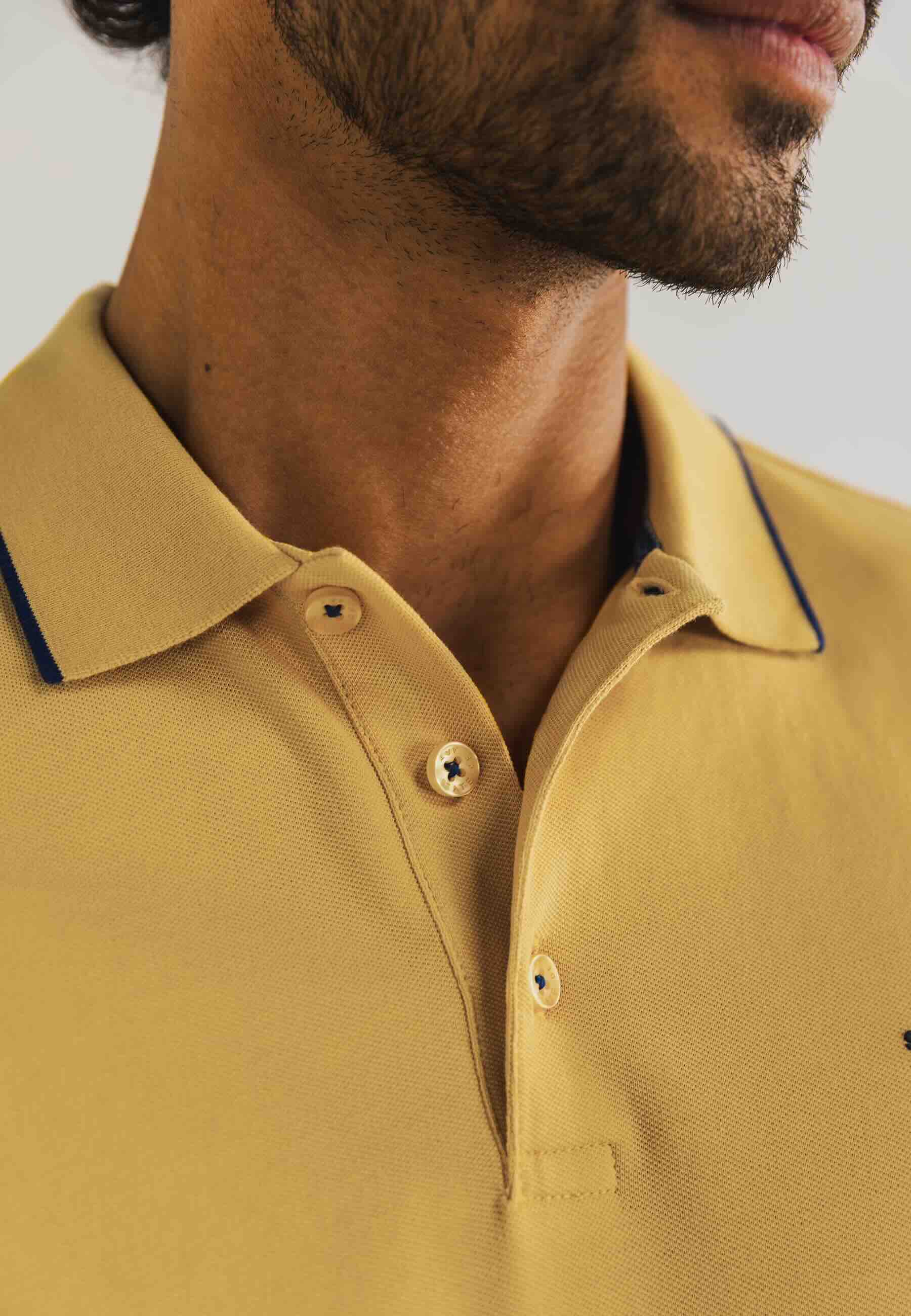 Polo piqué uni - geel