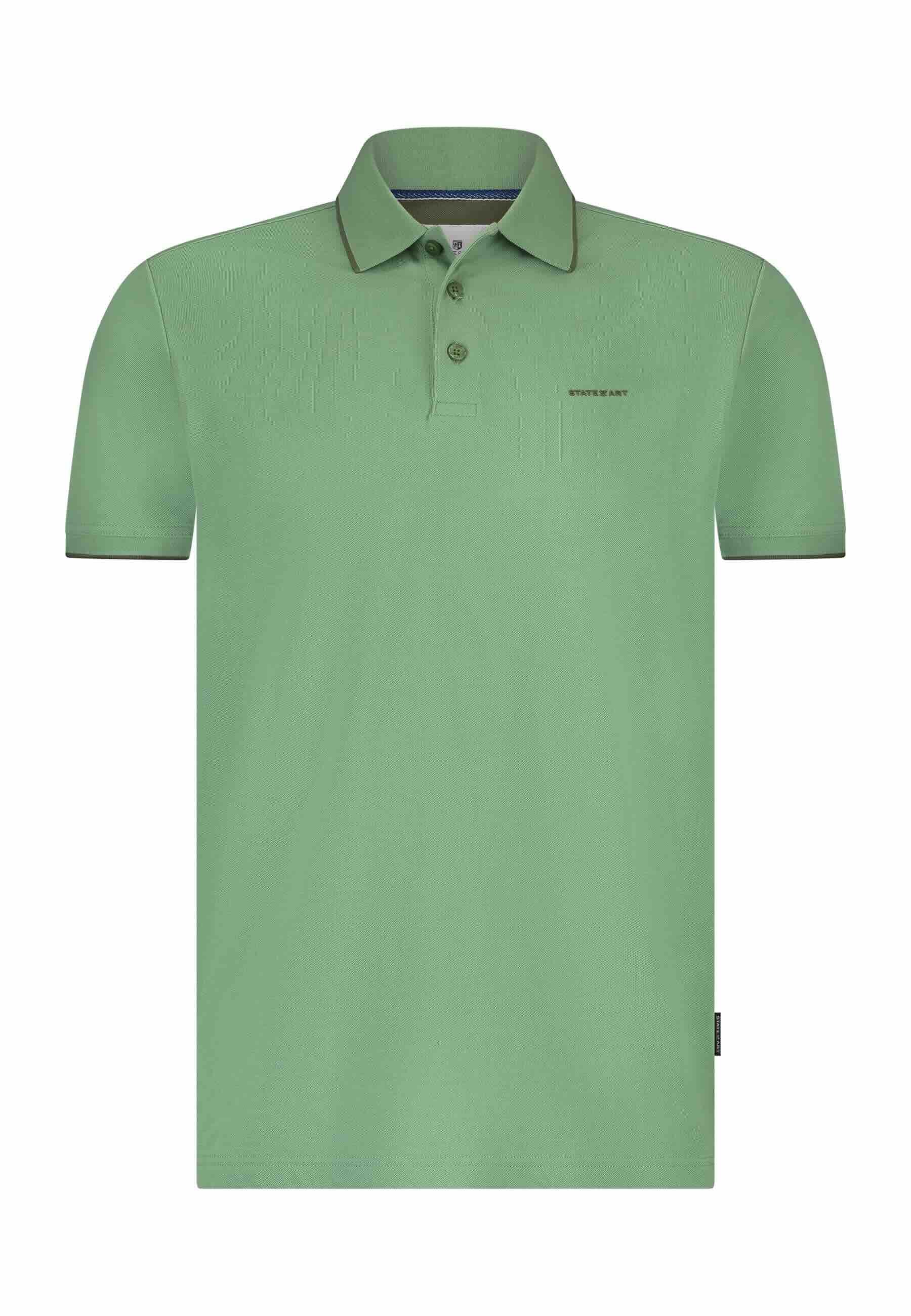 Polo piqué uni - bladgroen
