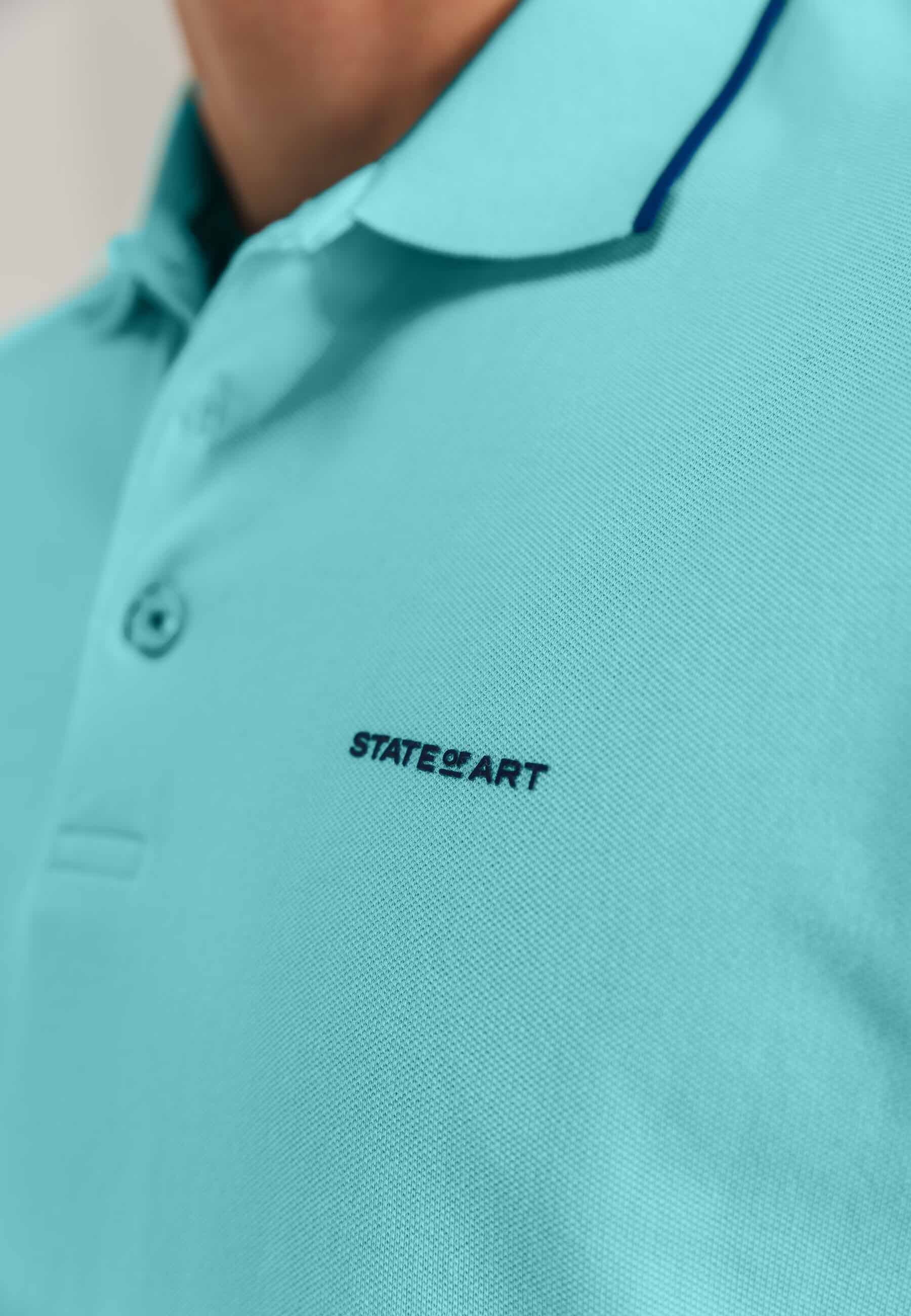 Polo piqué uni - mintblauw