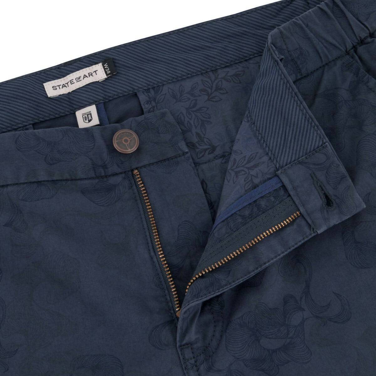 Short chino print - blauw