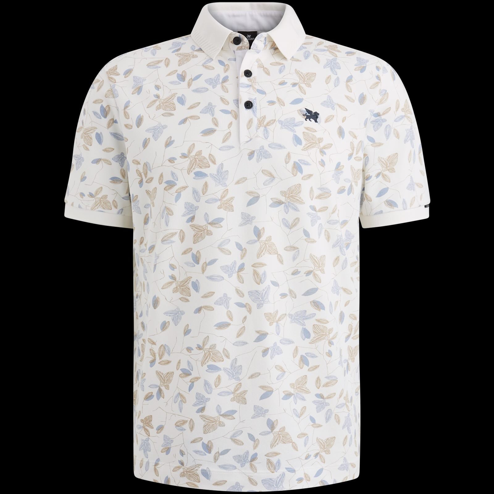 Polo korte mouw allover print - wit