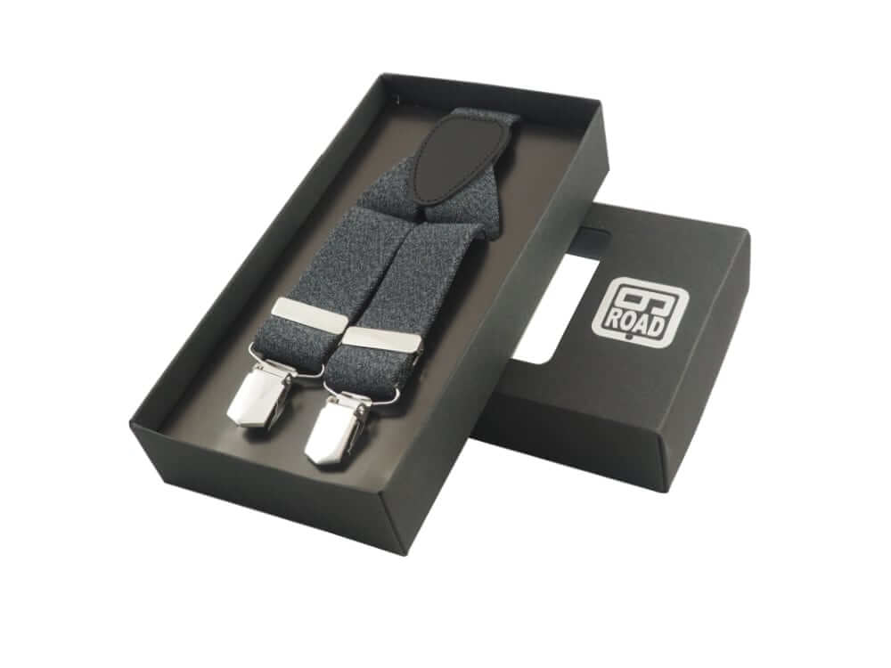 Bretels jeans katoen stretch grijs