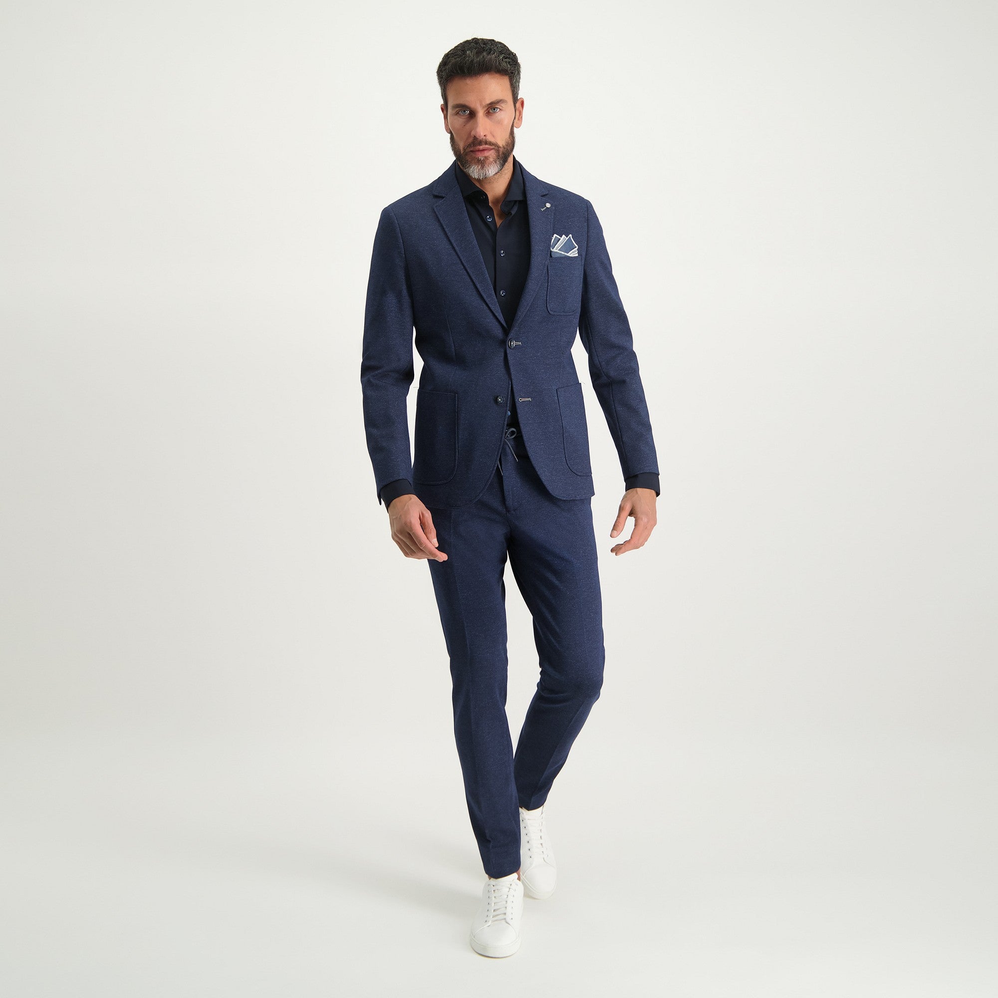 Chino jersey middenblauw