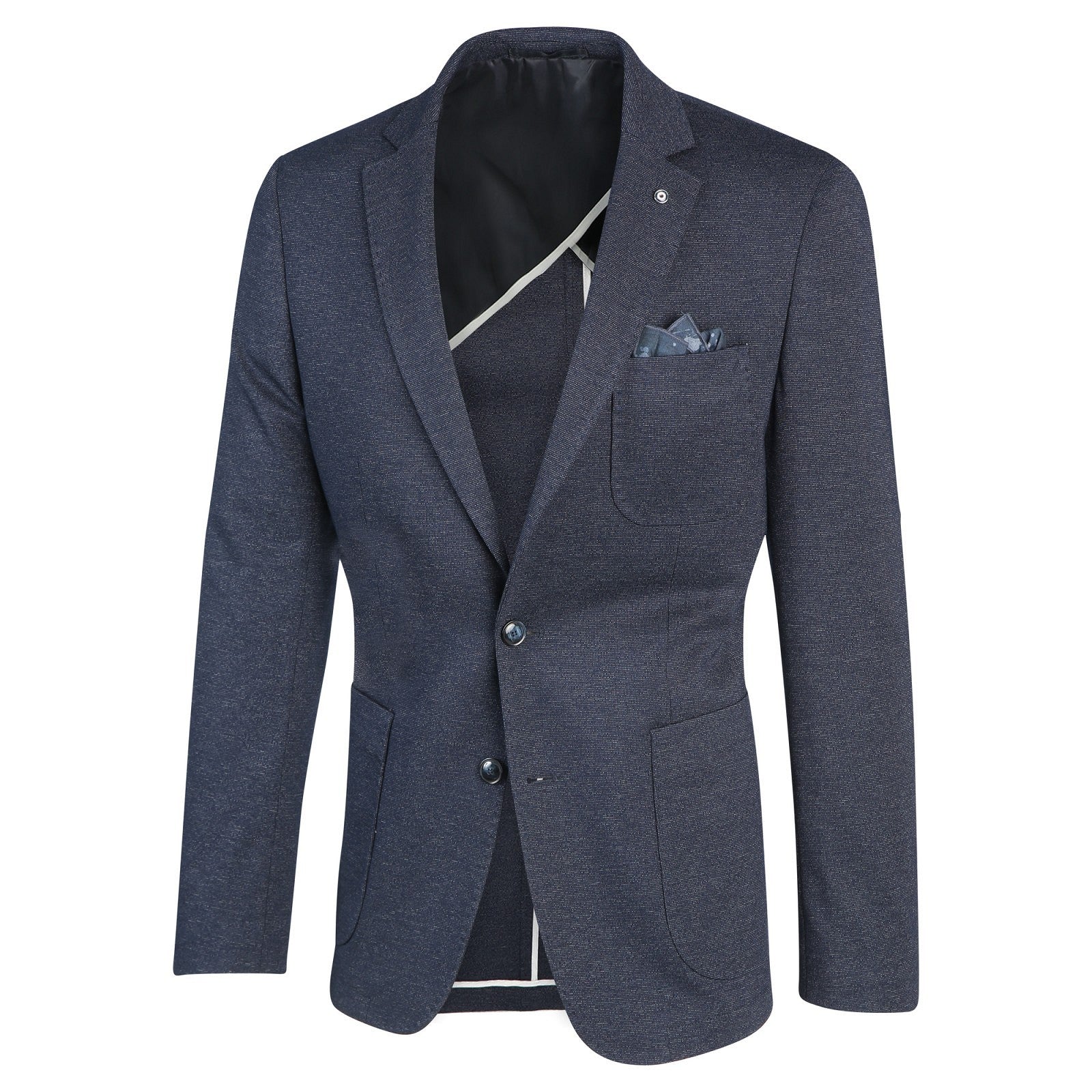 Colbert jersey middenblauw