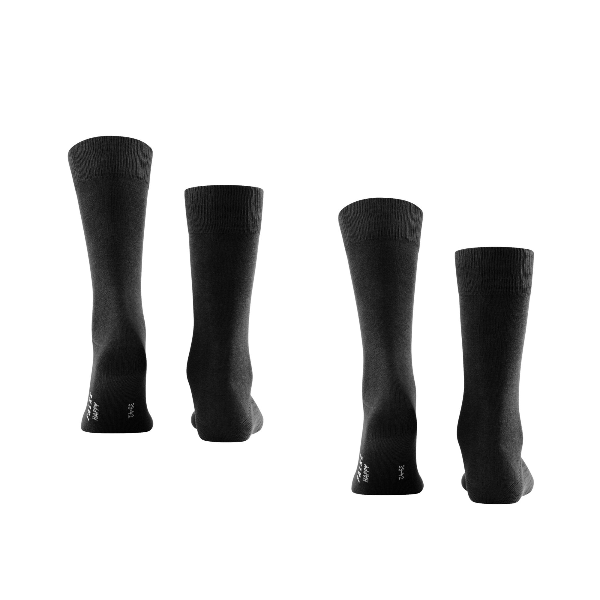 Sokken happy 2-pack black