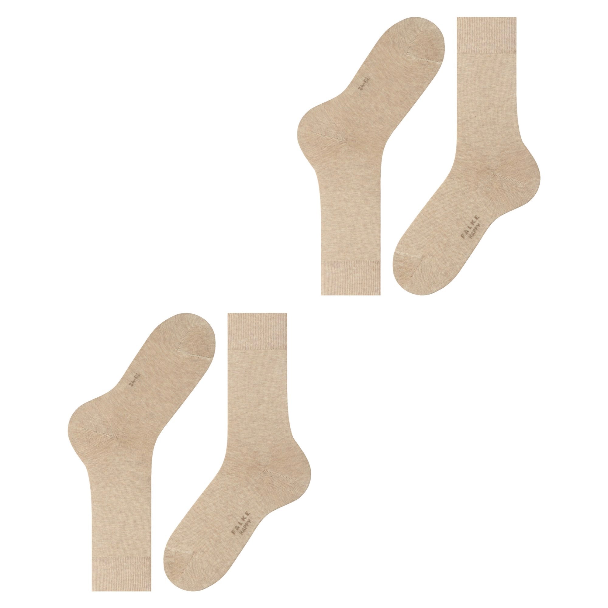 Sokken happy 2-pack zand
