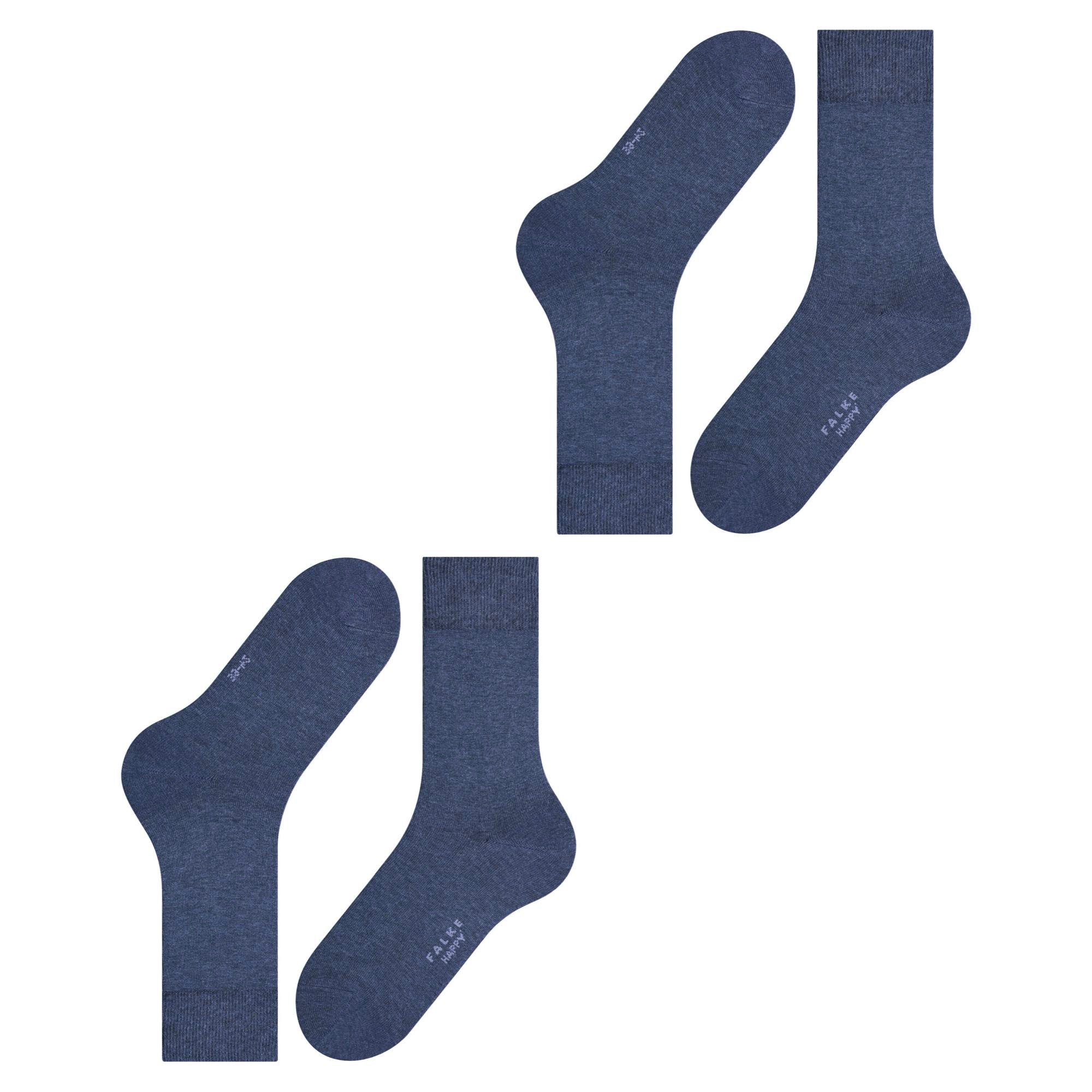 Sokken happy 2-pack middenblauw
