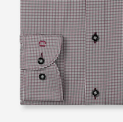 Overhemd ruitje Modern Fit Luxor 24/7 - bordeauxrood