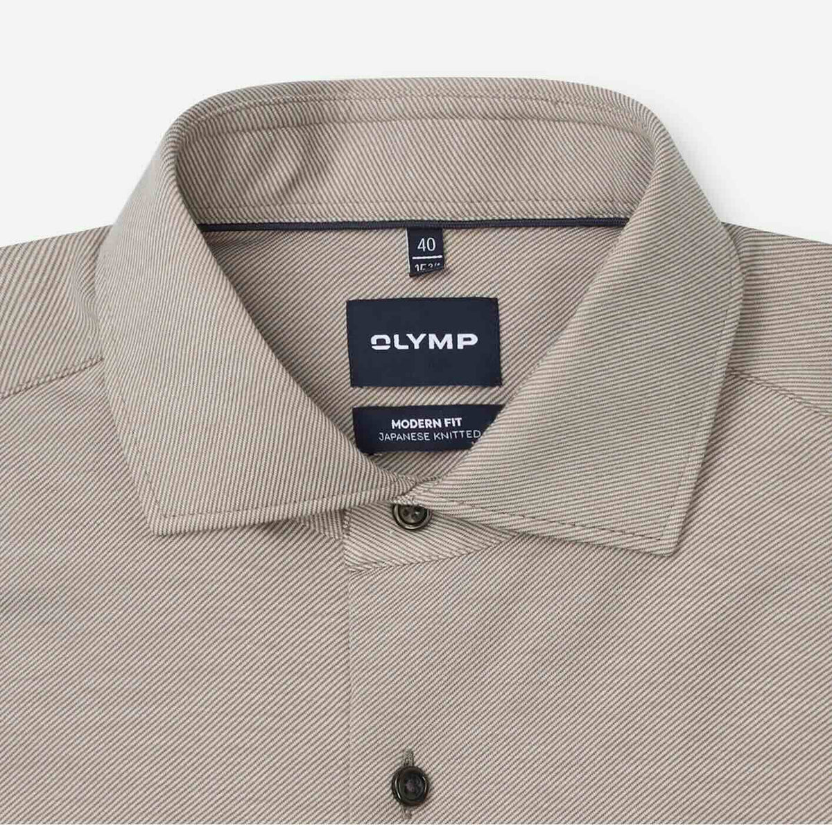 Overhemd Modern Fit Japanese Knitted -beige