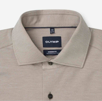 Overhemd Modern Fit Japanese Knitted -beige