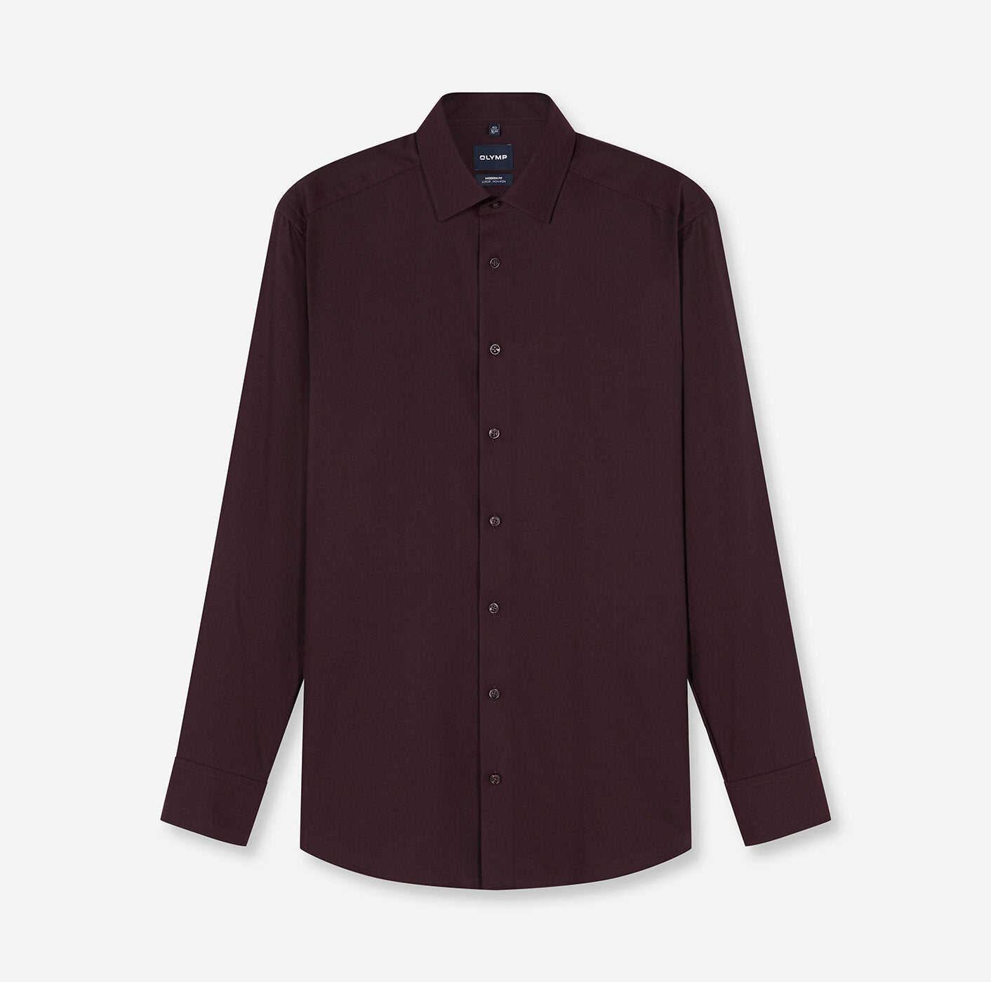 Overhemd Modern Fit Luxor strijkvrij - bordeauxrood