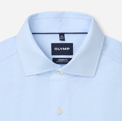 Overhemd Modern Fit Japanese Knitted - lichtblauw