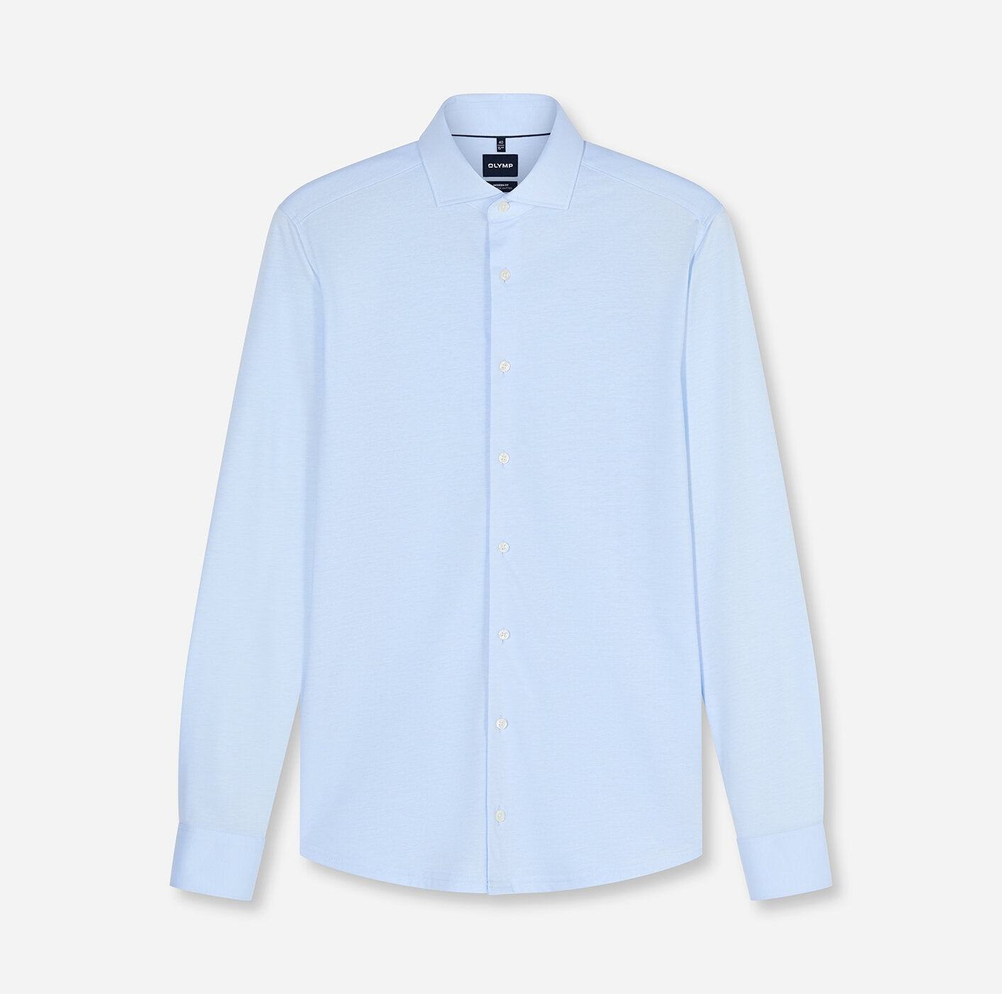 Overhemd Modern Fit Japanese Knitted - lichtblauw