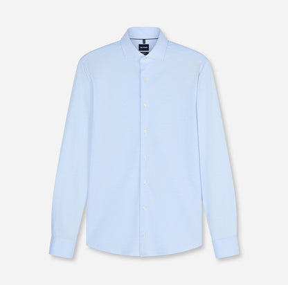 Overhemd Modern Fit Japanese Knitted - lichtblauw