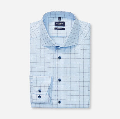 Overhemd Modern Fit Luxor strijkvrij - blauw