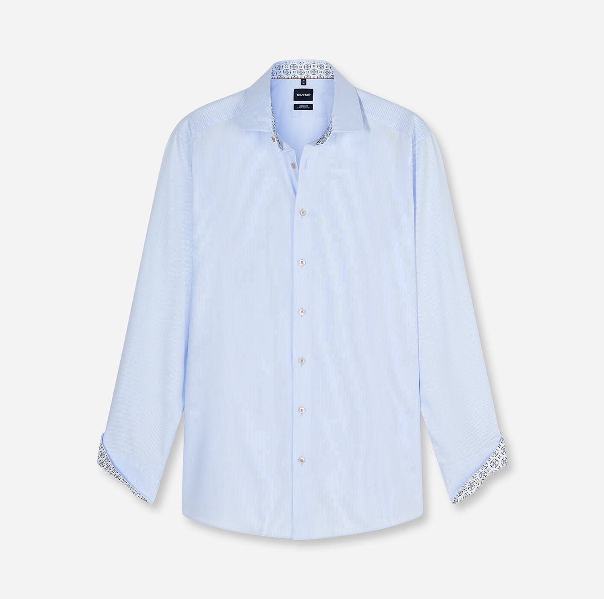 Overhemd Modern Fit luxor strijkvrij - lichtblauw