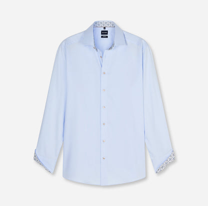 Overhemd Modern Fit luxor strijkvrij - lichtblauw
