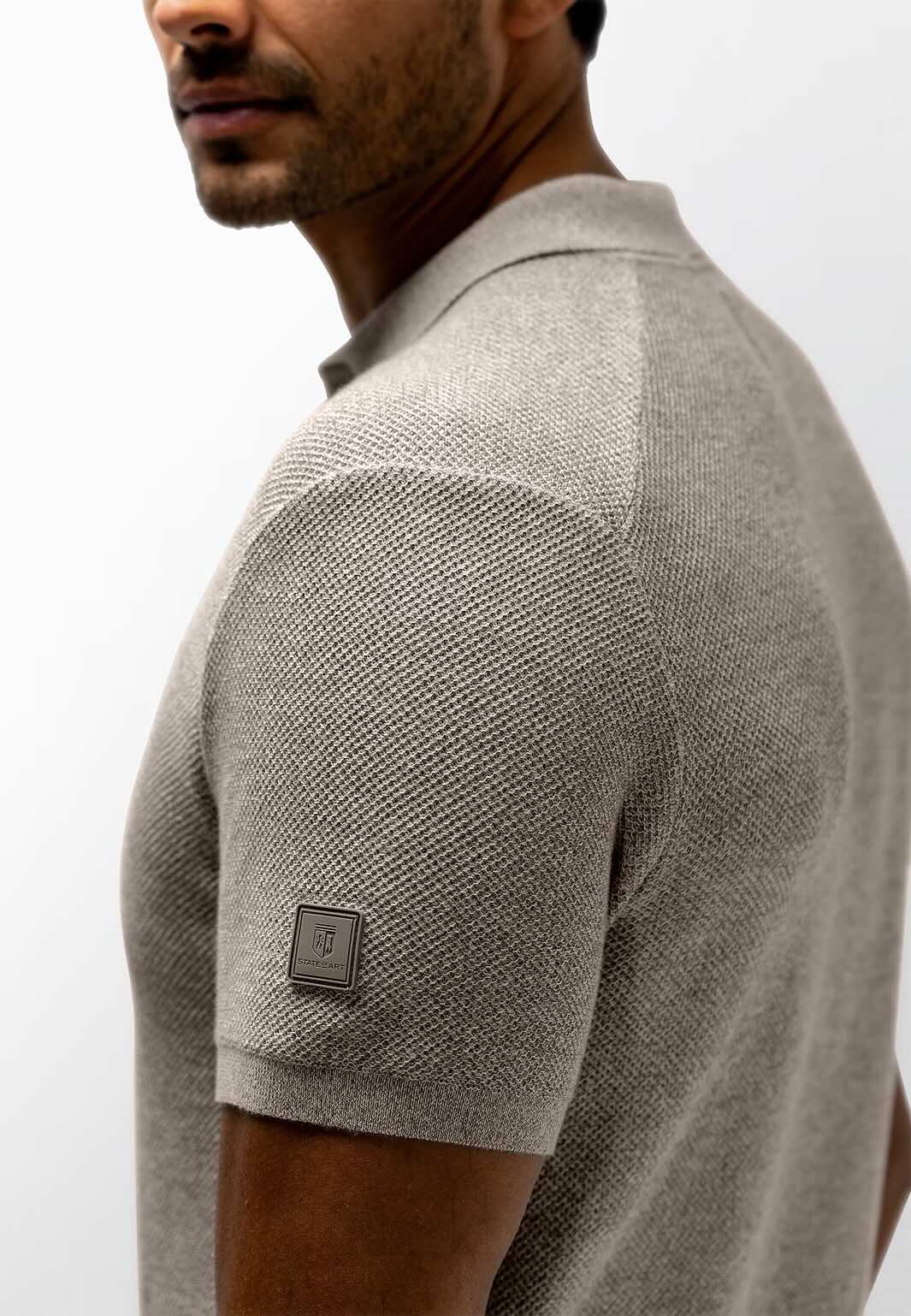 Polo honingraatstructuur - beige