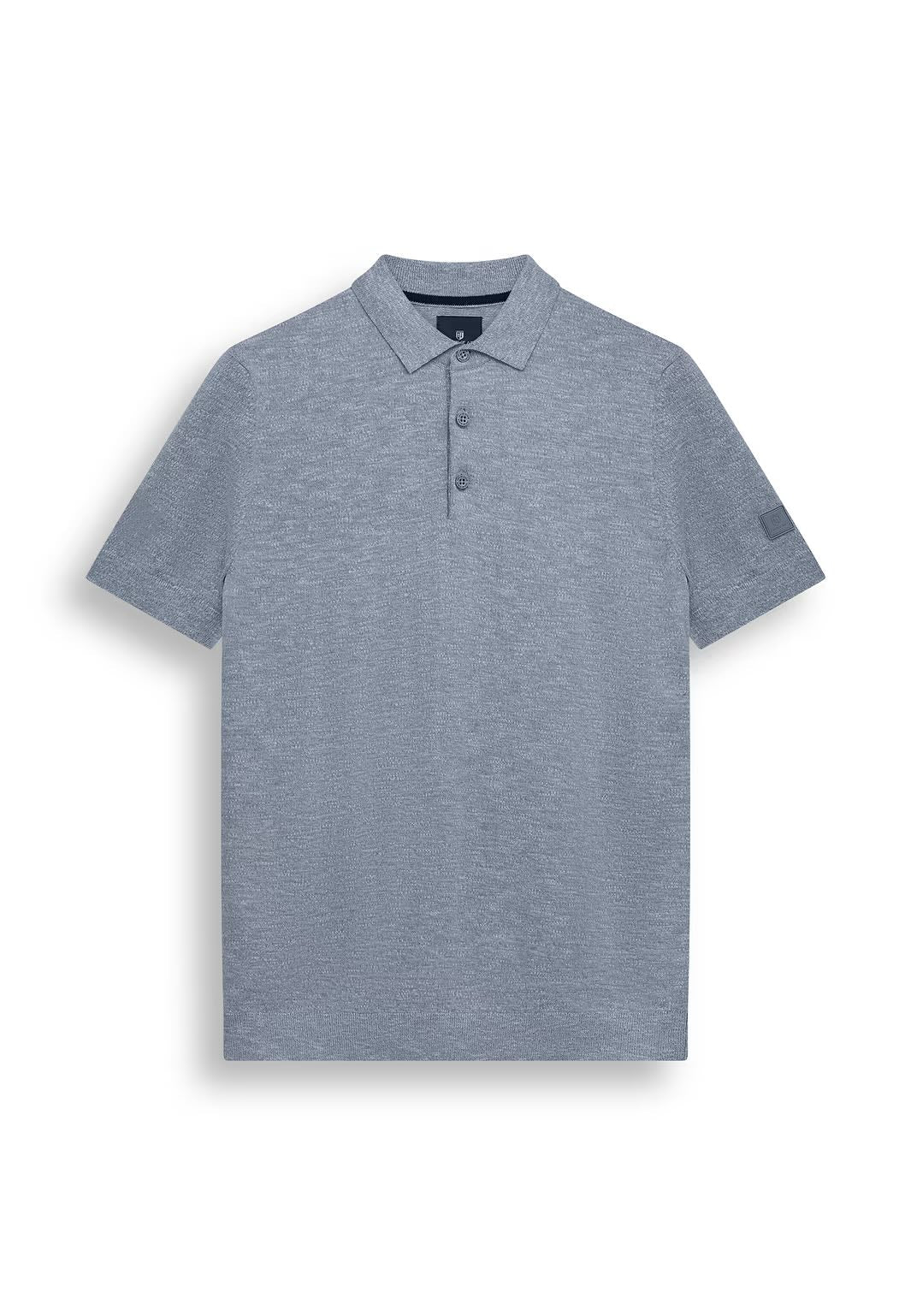 Polo gebreid - blauw