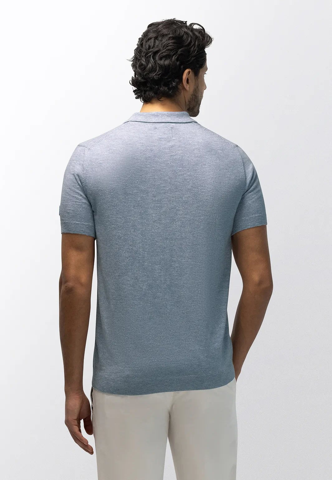 Polo gebreid - blauw