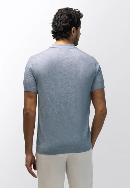 Polo gebreid - blauw