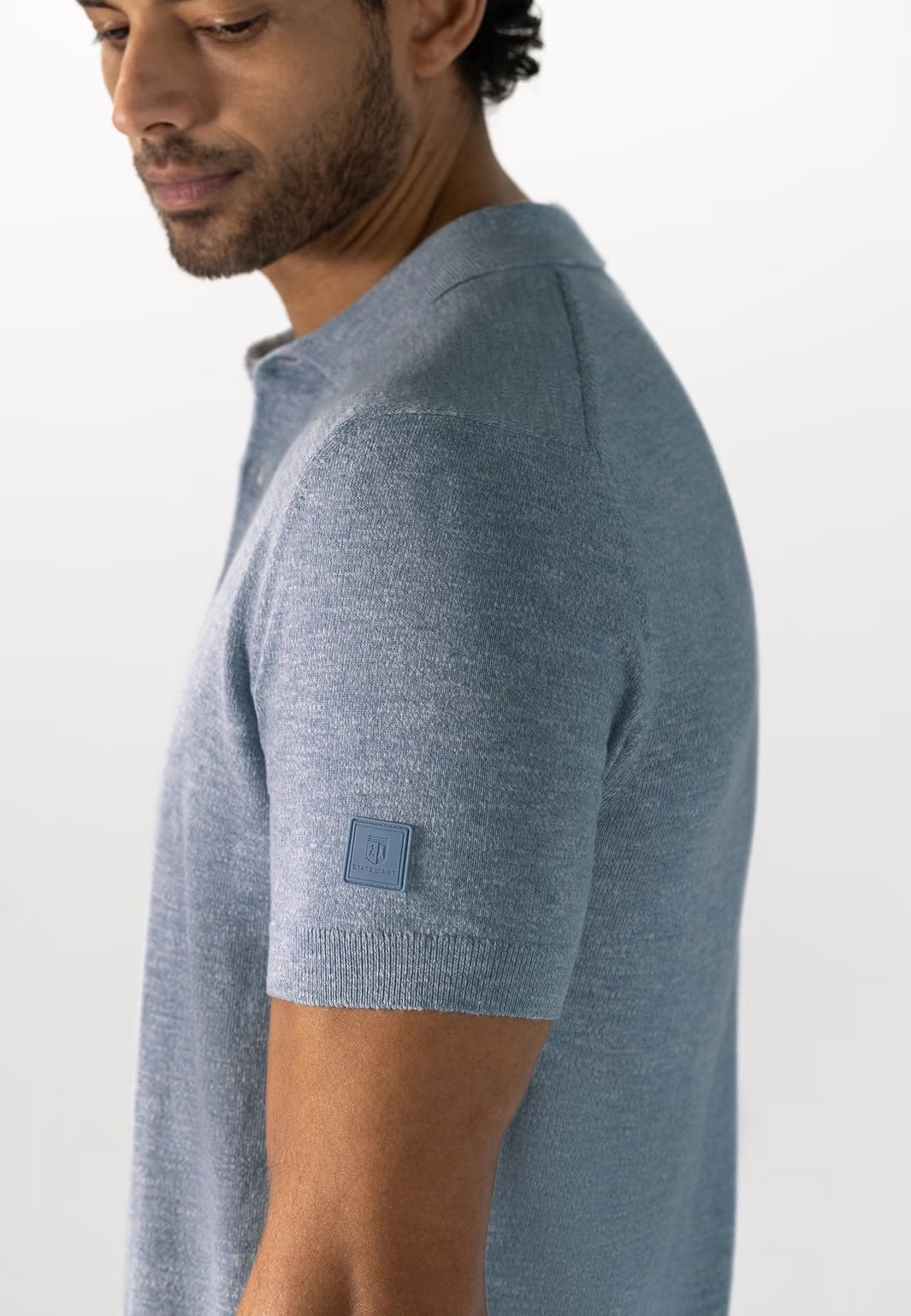 Polo gebreid - blauw