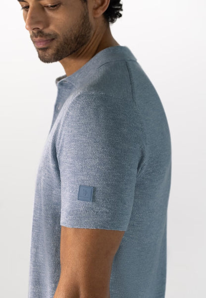 Polo gebreid - blauw