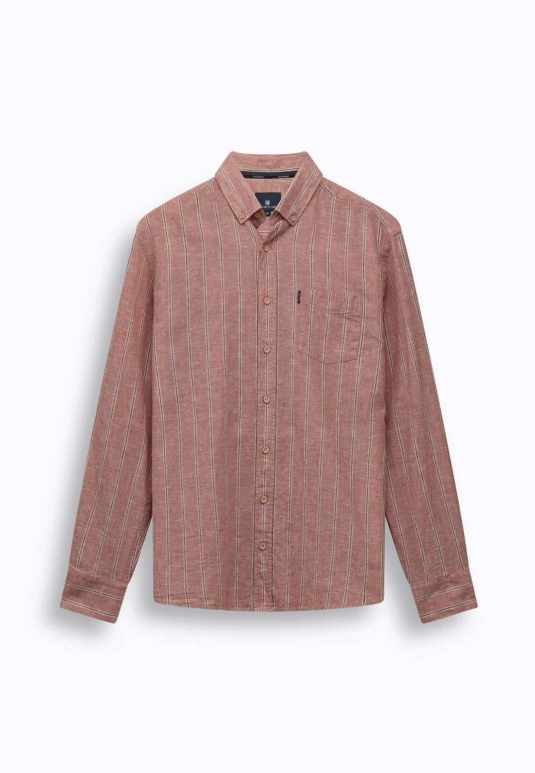 Overhemd linnenmix - oud roze