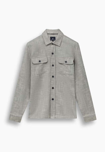 Overshirt gemêleerd - beige / blauw