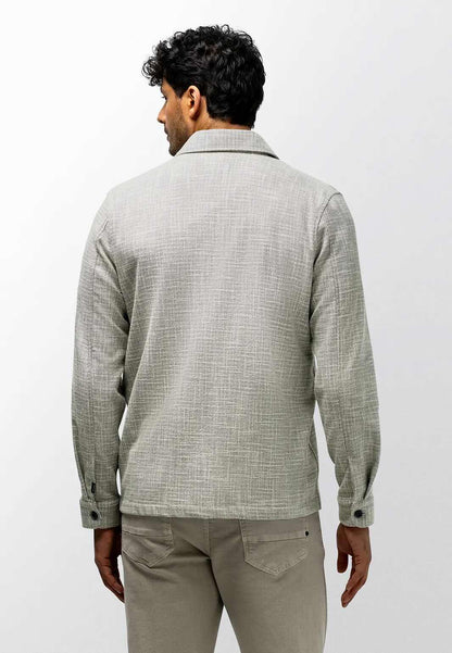 Overshirt gemêleerd - beige / blauw