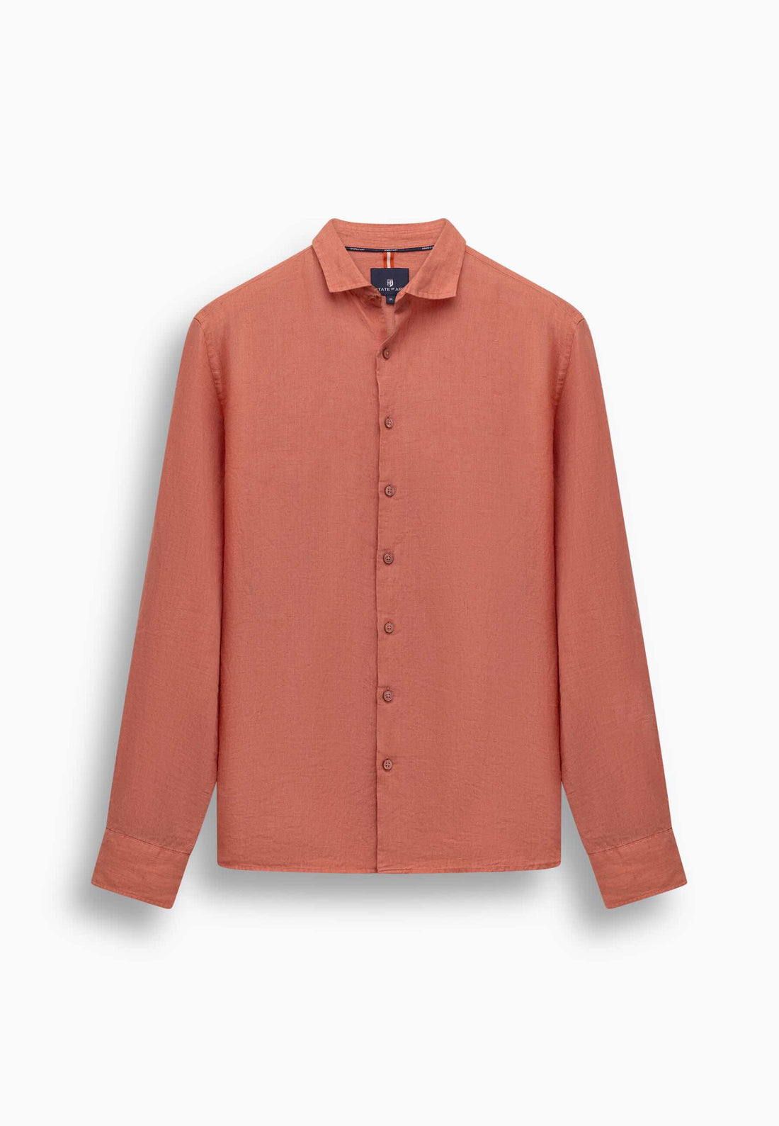 Overhemd van hoogwaardig linnen - koraalrood