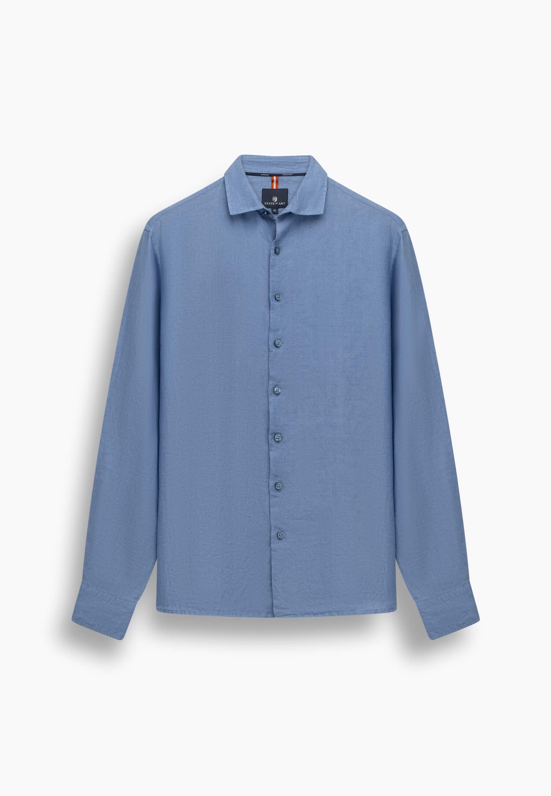 Overhemd van hoogwaardig linnen - blauw
