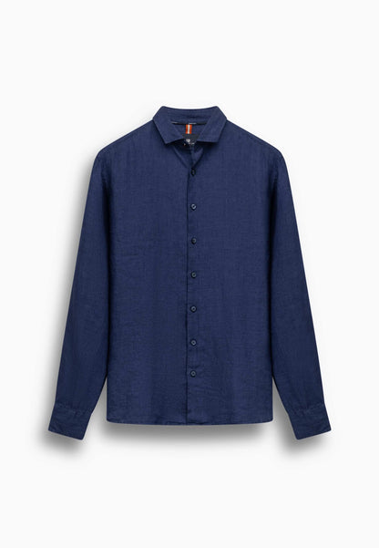 Overhemd van hoogwaardig linnen - donkerblauw