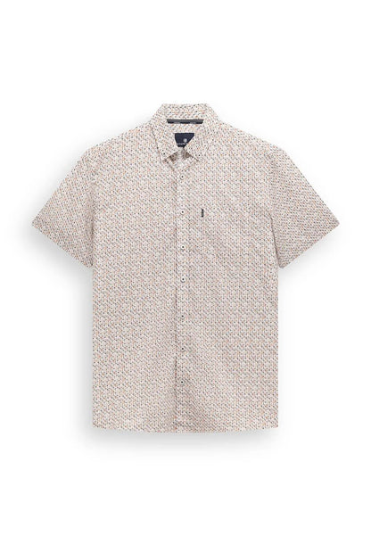 Overhemd met borstzak - oranje/wit