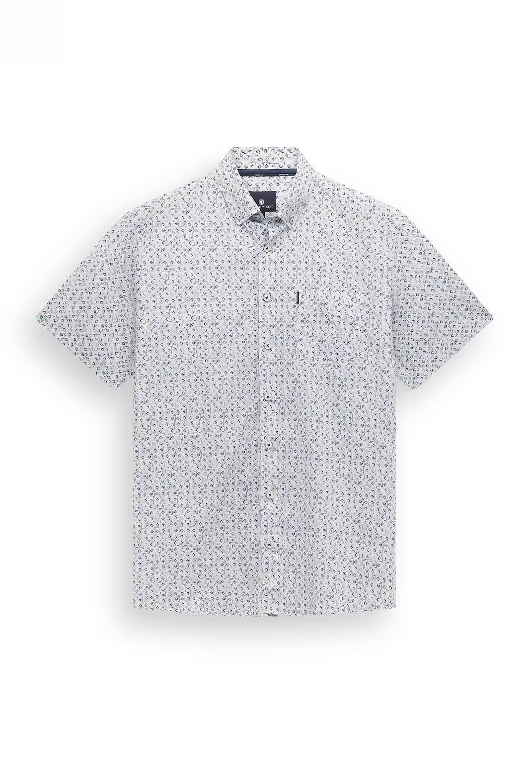 Overhemd met borstzak - blauw/wit/beige