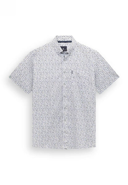 Overhemd met borstzak - blauw/wit/beige