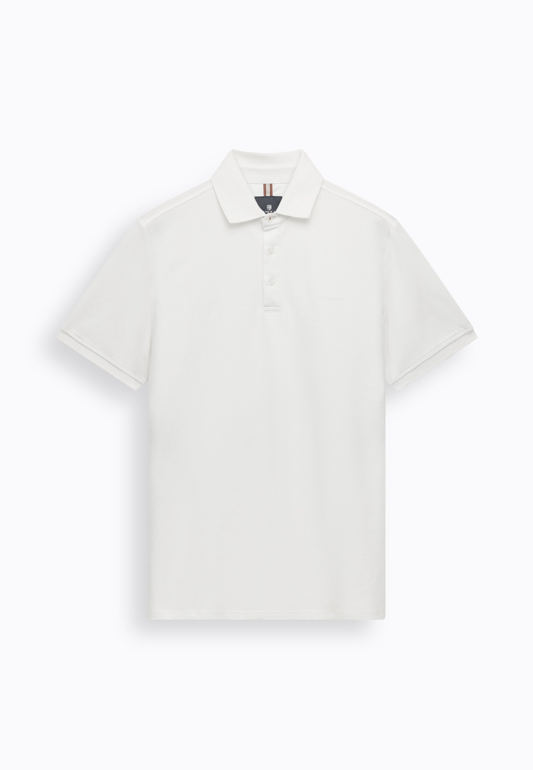 Polo piqué uni stretch - wit
