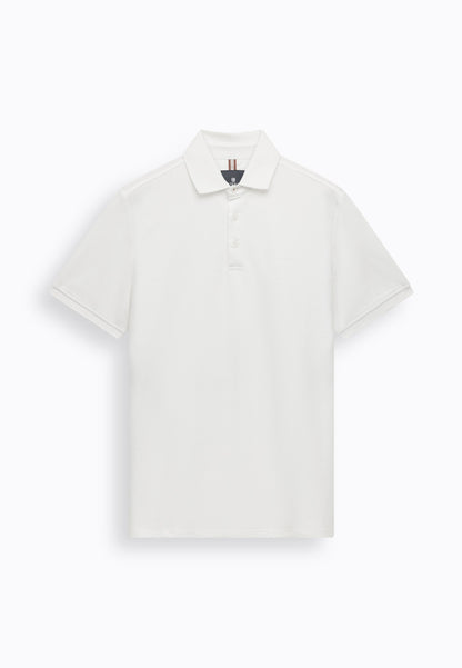 Polo piqué uni stretch - wit
