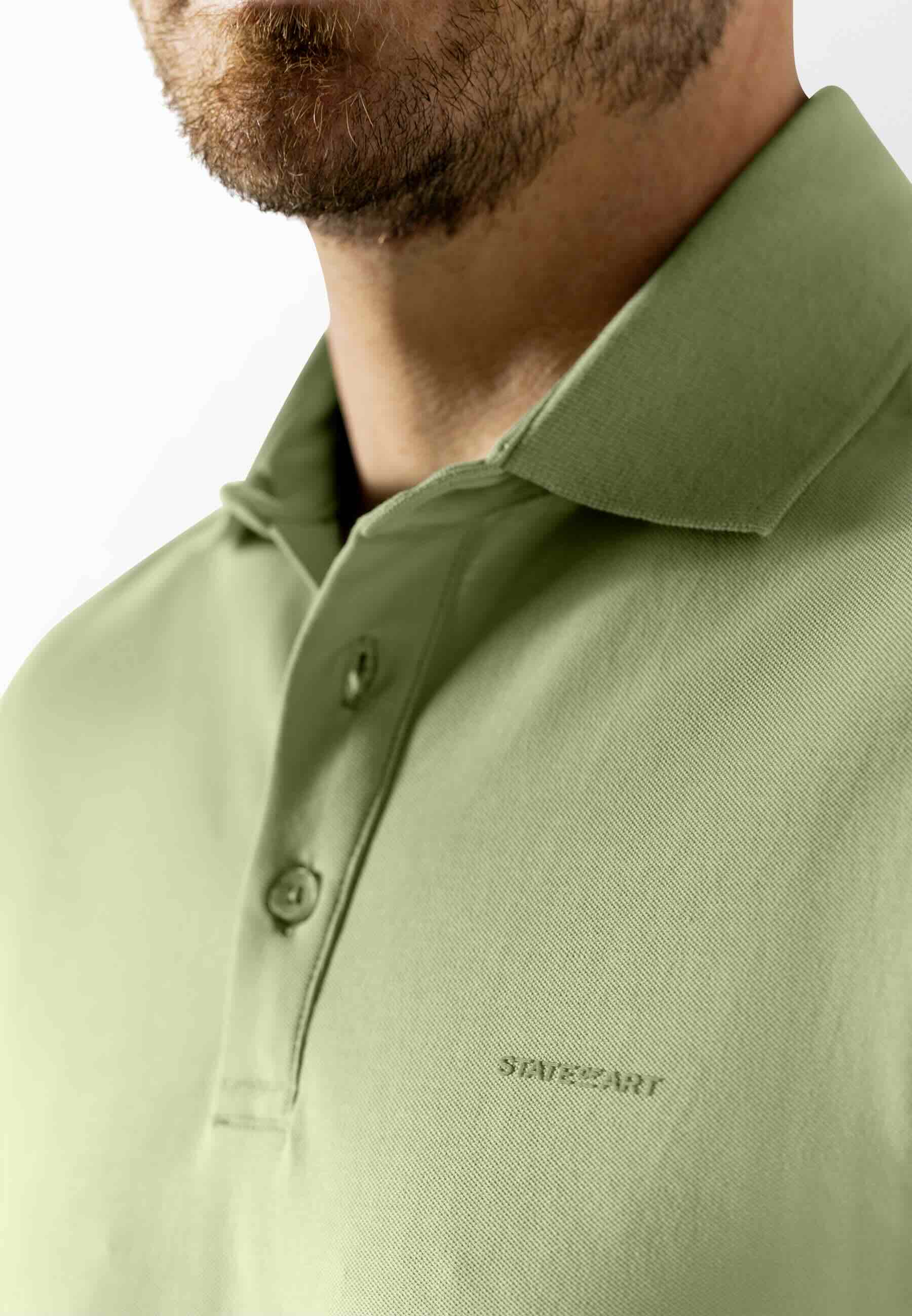 Polo piqué uni stretch - groen