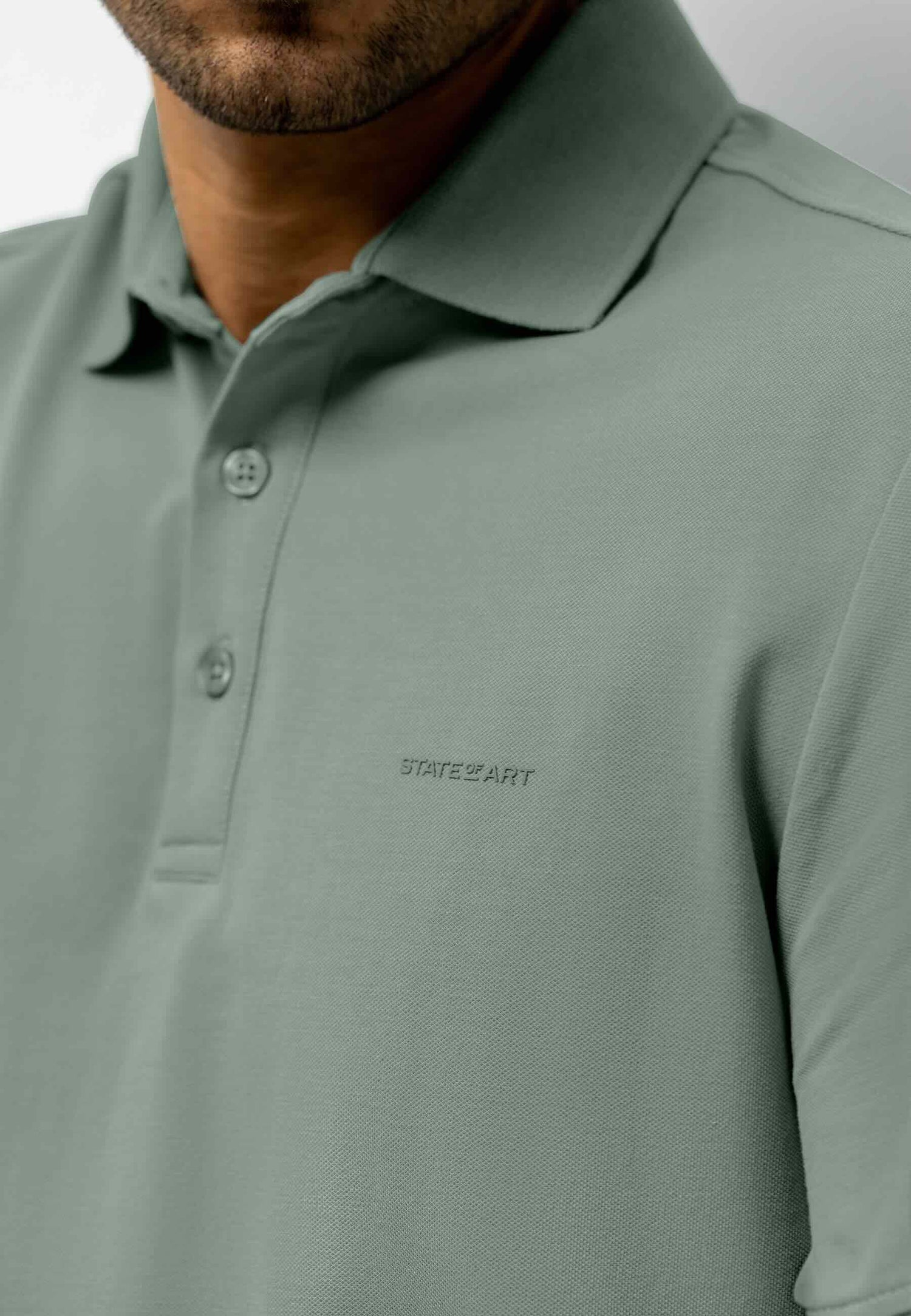 Polo piqué uni stretch - donkergroen