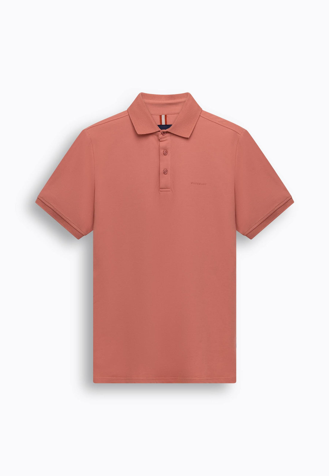 Polo piqué uni stretch - koraalrood
