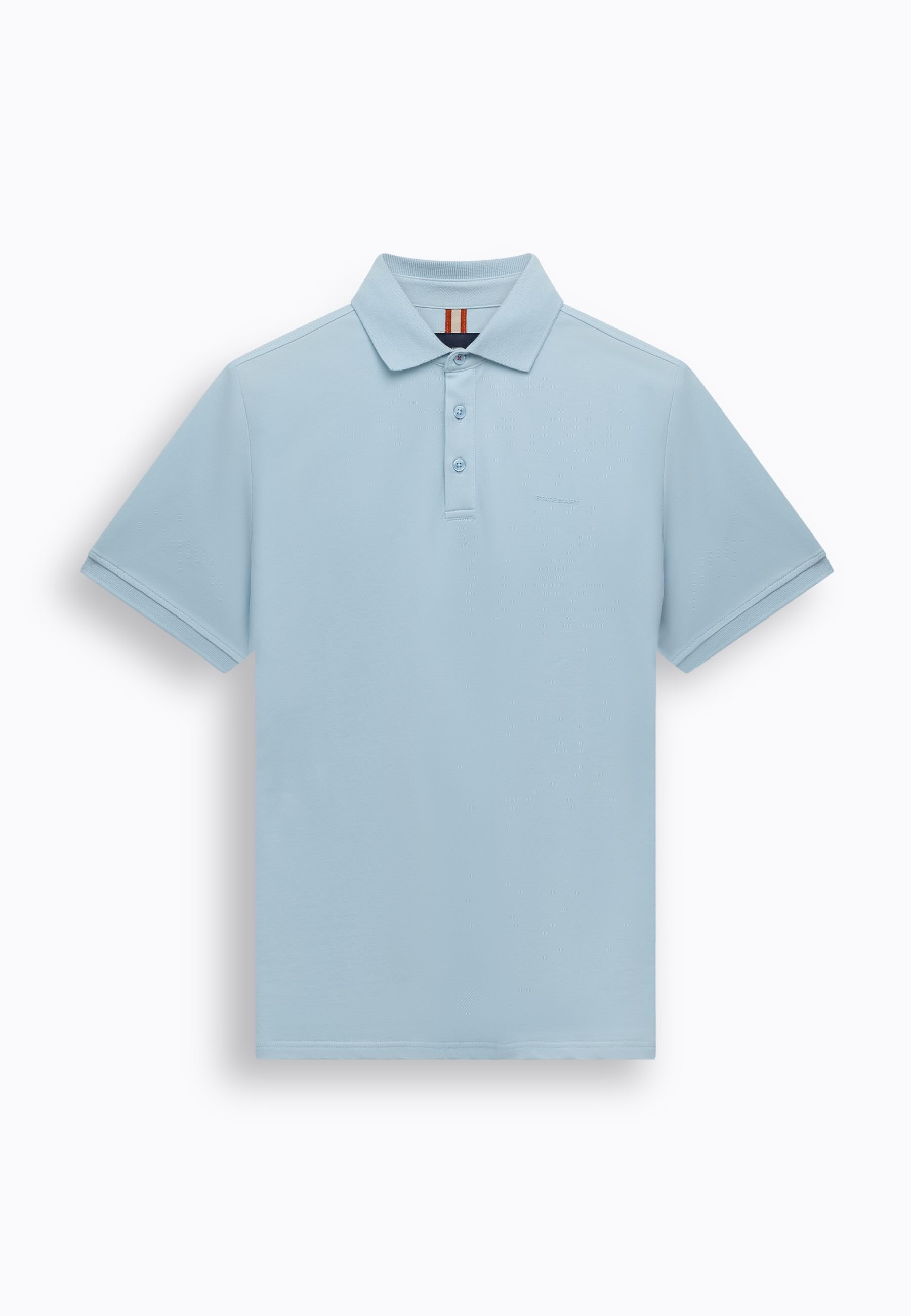 Polo piqué uni stretch - lichtblauw