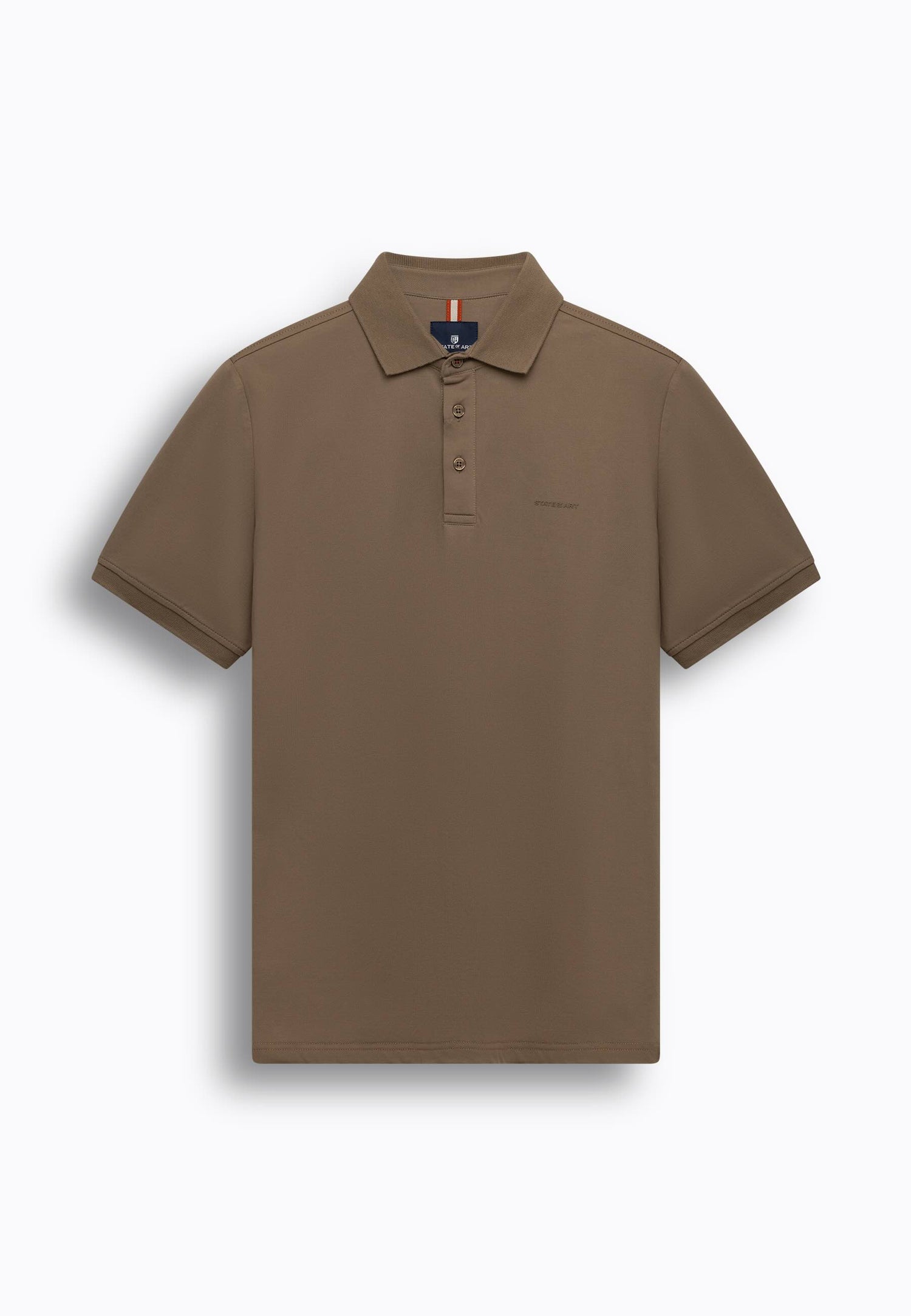Polo piqué uni stretch - bruin