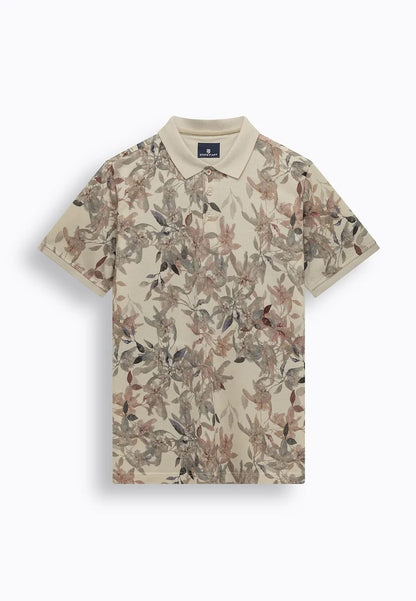 Polo gemerceriseerd katoen - beige / oud roze