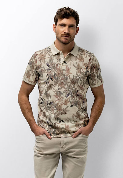 Polo gemerceriseerd katoen - beige / oud roze