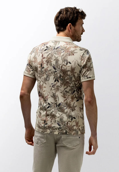 Polo gemerceriseerd katoen - beige / oud roze